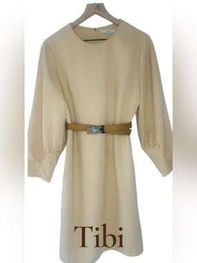 Tibi Tan Midi Shift Dress